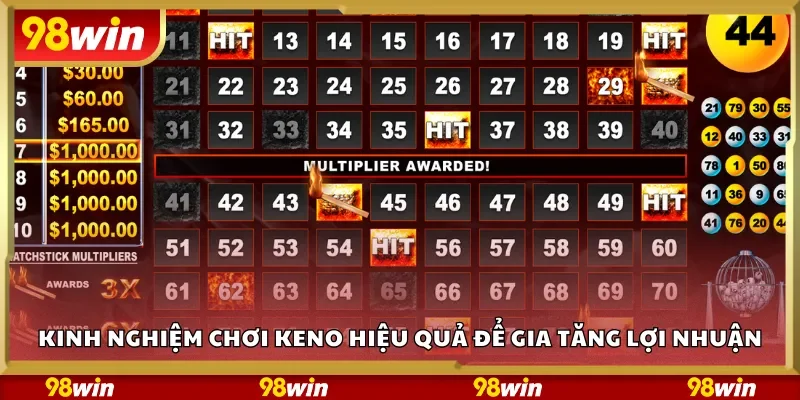 Kinh nghiệm chơi Keno hiệu quả để gia tăng lợi nhuận